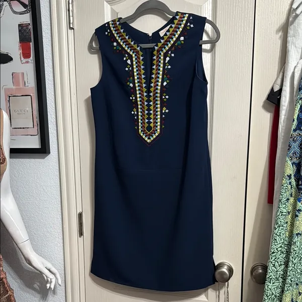 Tory Burch Sophia Embroidered Shift‎ Dress Boho Minimalist Resort Southwestern - Image 3