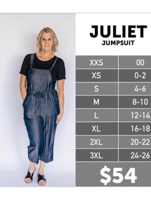 Lularoe Chambray Juliet Rust Red Drawstring Utility Jumpsuit XL - Image 4