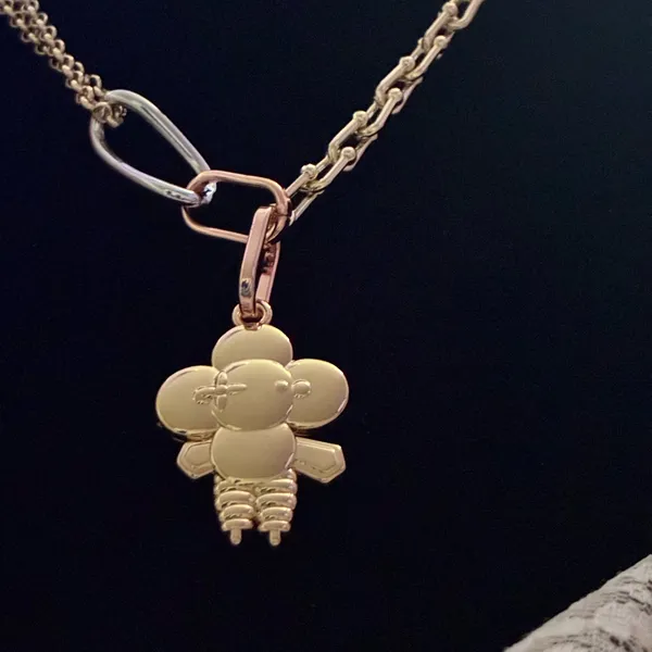 Gold Flower Pendant Necklace 18” - Image 4