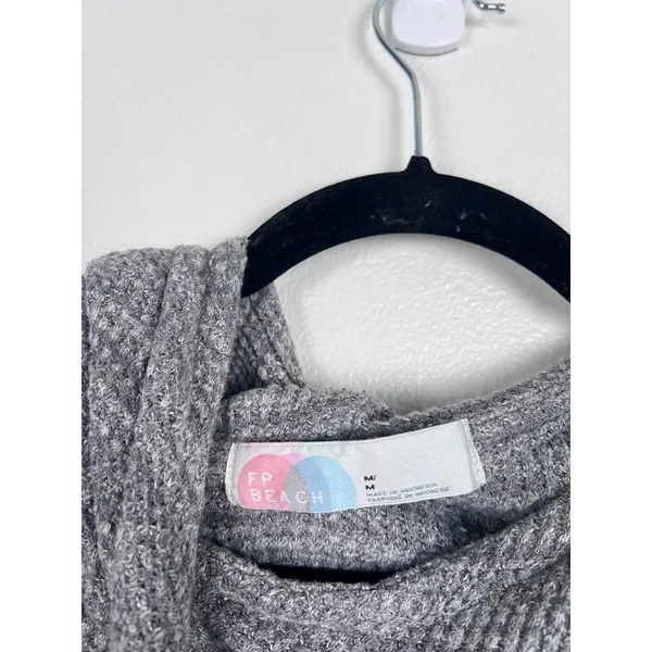 Free People Beach Women's Erica‎ Hoodie Gray Sz M - Image 7