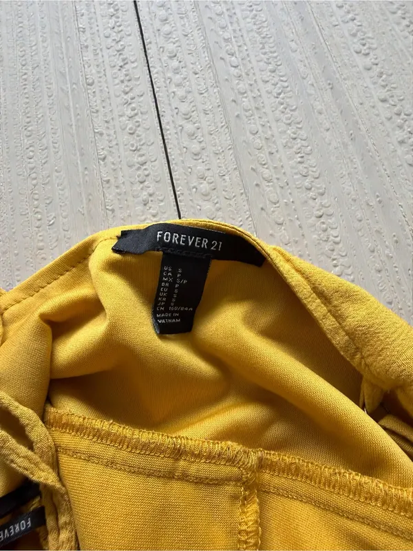 Forever‎ 21 Mustard Yellow Maxi Dress with Front Tie - Image 3