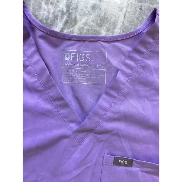 FIGS Technical Collection Purple V-Neck Scrub Top XL FW1000 Womens Short Sleeve - Image 3