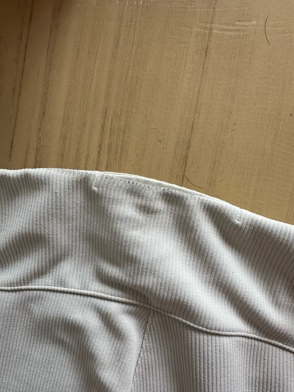 Lululemon Brushed Softstreme Ribbed Zip Flared Pant 32.5" Bone 8 - Image 5