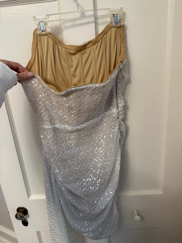FashioNova White Sequin Mini Dress - Image 4
