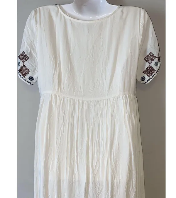 Piper And Scoot L Dress Women’s Cream Floral Embroidered Maxi Cottage Core - Image 5