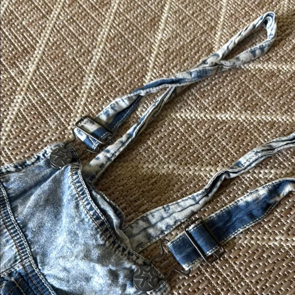 Vanilla Star Gray Acid Wash Denim Overalls - Image 3