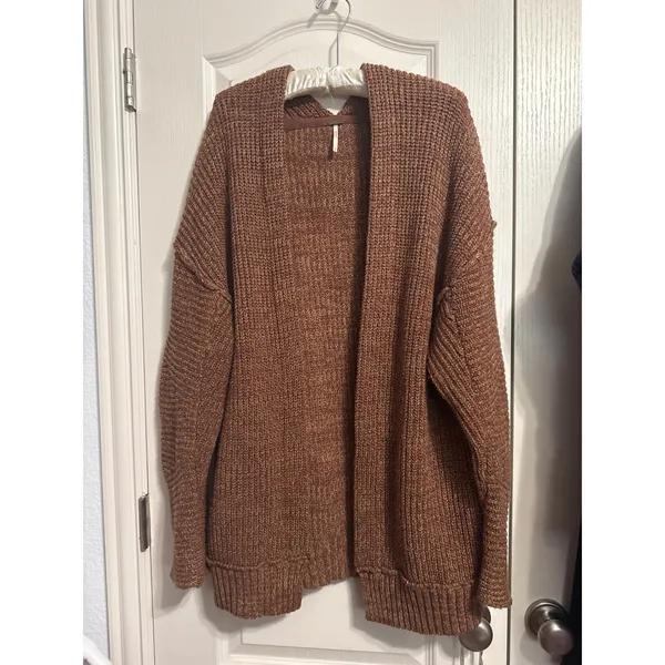 Free People Chunky Knit High Hopes‎ Cardigan Oversized Minimalist Cozy Neutral - Image 3
