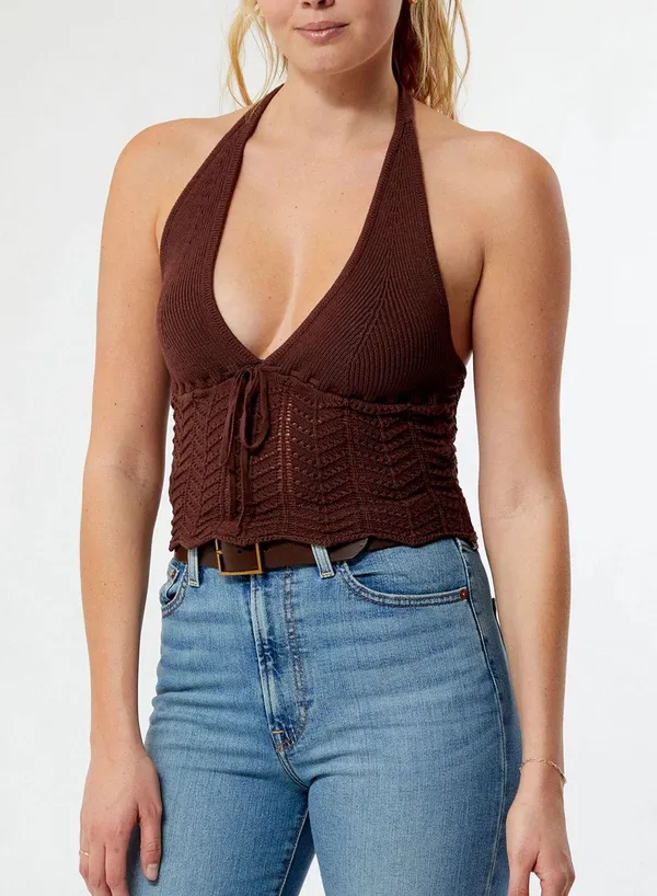 PacSun Brown Knit Halter Top🤎 - Image 2