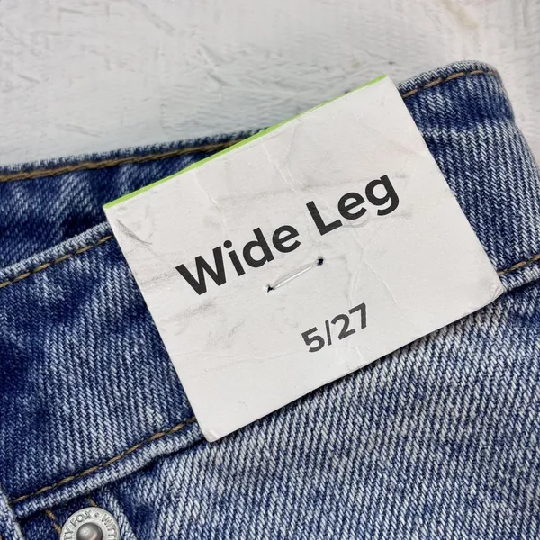 Witty Fox Jeans Women 5/27 Blue Cotton Denim Wide-Leg Travel Faded Stretch - Image 8