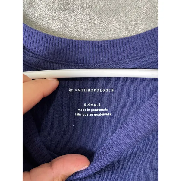 Anthropologie Cheers‎ Graphic Sweatshirt Navy Star Print Crewneck Pullover XS - Image 4