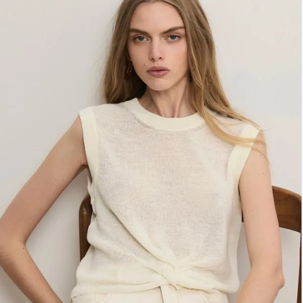 Veronica Beard Kellen twist-front sweater Chartreuse - Image 8