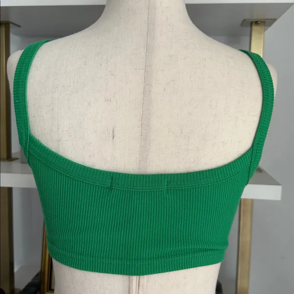 Emerald Ribbed Bralette Green - Image 3
