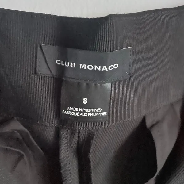 Club Monaco Black Trousers Pants Minimalist‎ Neutral Work Office size 8 - Image 3