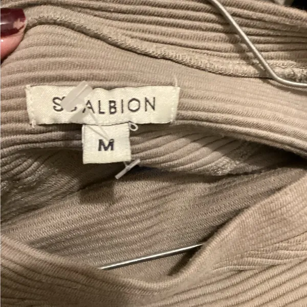 Albion Ribbed Crew Neck Sweater - Beige - Image 5