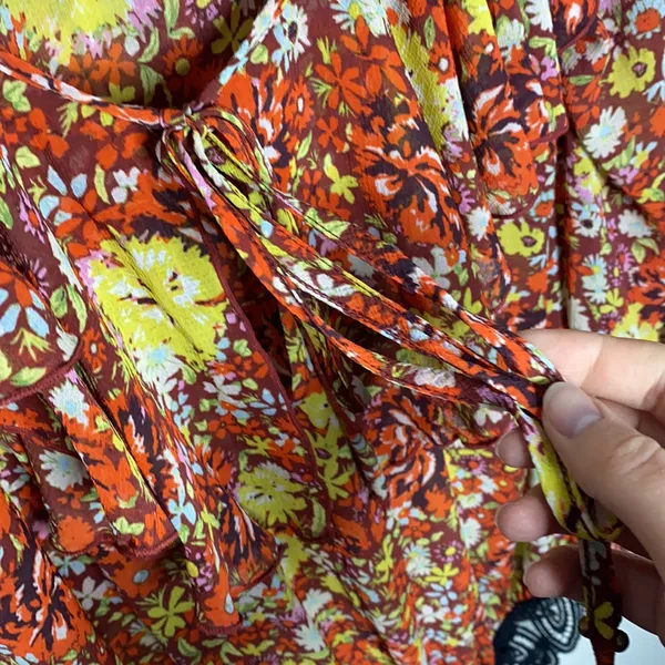 Free People Say it to me red sienna floral printed bodysuit size M - Image 9