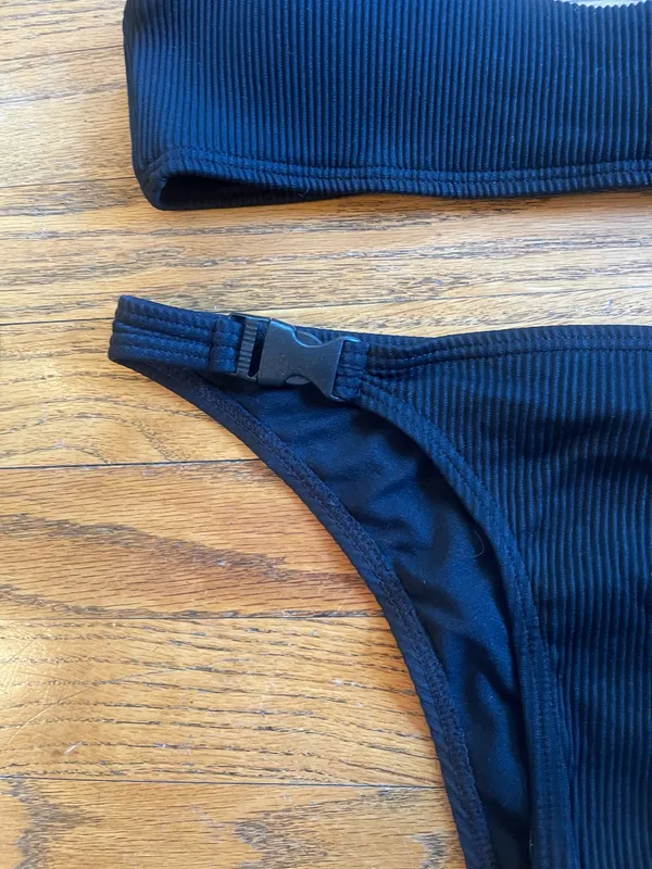 Zumiez Damsel Black Buckle Ribbed Bikini Swimsuit - Image 2