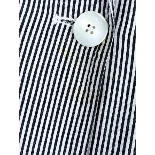Pendleton Womens Gray White Seersucker Striped One Button Blazer Jacket M Summer - Image 3