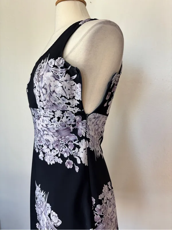 Rampage Vintage 90s Purple Floral A-Line Babydoll Lavender Sleeveless Dress - Image 6