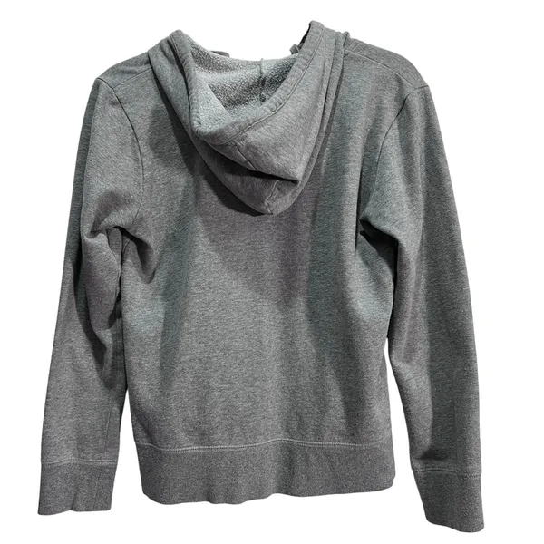 Life Is Good Zip Up Hoodie Gray Pink Relaxed Fit Womans XS Heart Design Sweater - Image 6