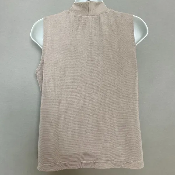Vintage Jason Maxwell Tank Top Mock Neck Sleeveless‎ Neutral Taupe Women Medium - Image 10