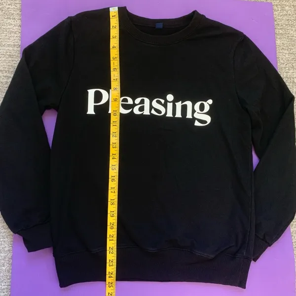 Black‎ Graphic Long Sleeve Sweatshirt with Graphic Print Pleasing - Image 3