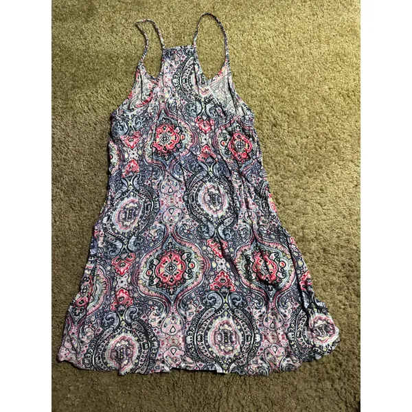 Cotton‎ On Womens Paisley Medallion Racerback Mini Dress Pink Blue XS - Image 4