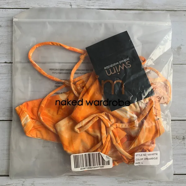 NWT‎ Naked Wardrobe Bikini Set in Orange Swirl - Image 11