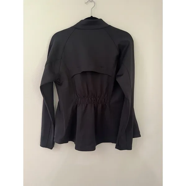 IBKUL womens longsleeve performance active running jacket fitted Megaheat Small Black - Image 7