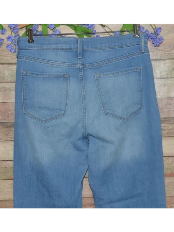 Old Navy Womens Jeans High Rise Flare Light Wash Size 12 Stretch Denim Classic - Image 6