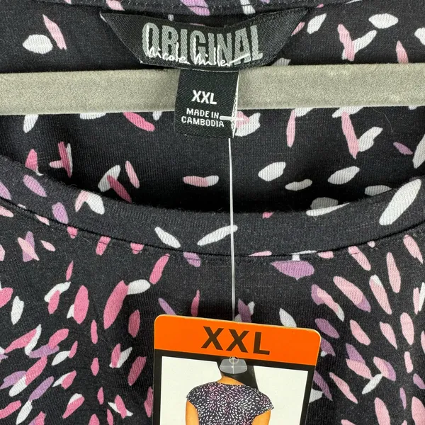 Nicole Miller Original NWT Short Sleeve Faux Wrap Stretchy Jersey Knit Dress XXL - Image 4