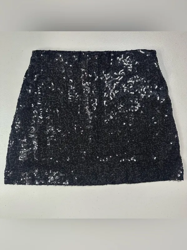 Tipsy Elves Black Sequin Mini Skirt Women’s Medium Party Holiday NWT - Image 2