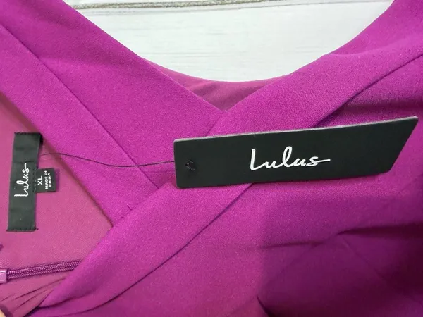 Lulus Criss Cross Your Mind Purple Wide Leg Magenta Jumpsuit Sz XL NWT - Image 7