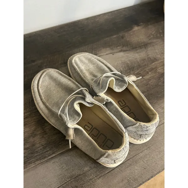 Hey Dude Wendy Stretch Fleece Glacier Gray Slip On Loafers Shoes Womens 8 - Image 4
