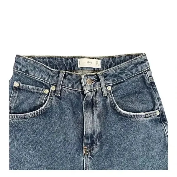 MNG Denim Blue Wash High Rise Wide Leg Cotton Y2K Jeans SZ 1 #1272 - Image 2