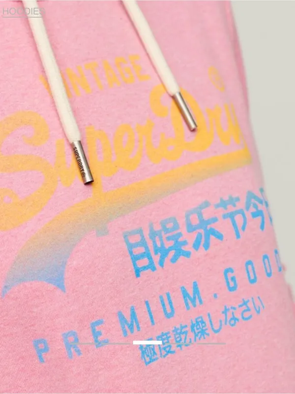 Superdry Vintage Logo Premium Faded Hoodie US 4 - Image 3