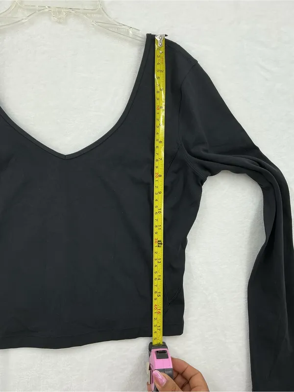 lululemon athletica Black Long Sleeve Scoop Neck Top 1012 - Image 4
