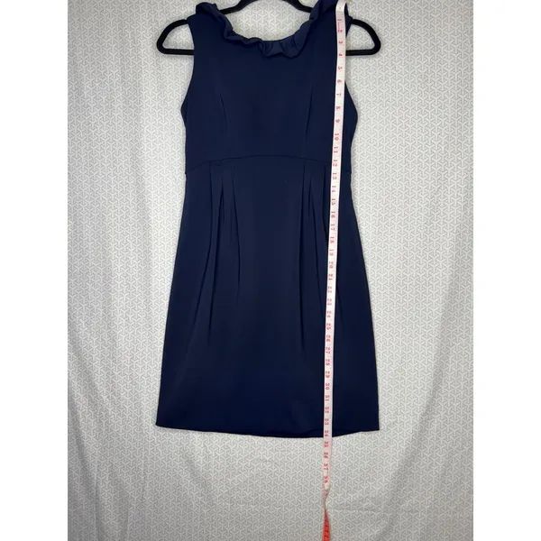 Camlyn Beth Navy Blue Sleeveless Ruffle Neck‎ Button Back The Go Go Dress Size 2 - Image 7