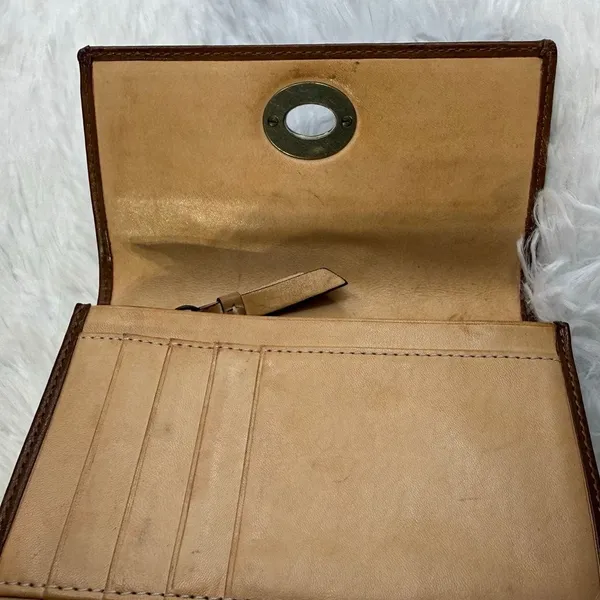 y2k Coach Stripe Signature Denim Turnlock Bifold Wallet - Image 8
