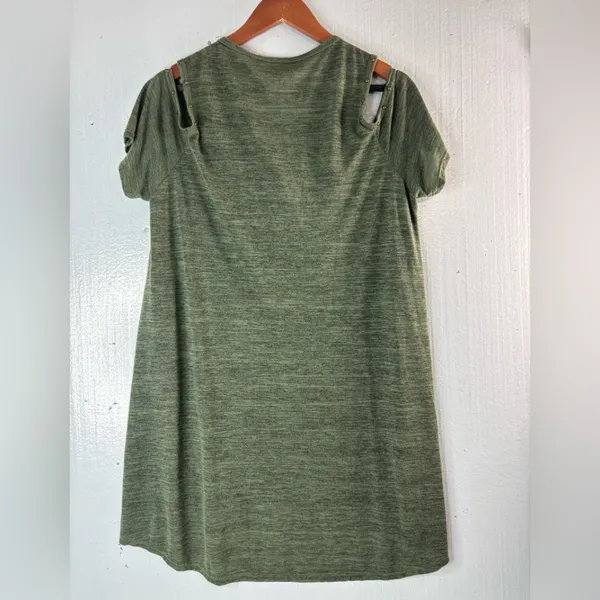 Vocal L Lace Up Studded Cold Shoulder Tunic Top - Image 2