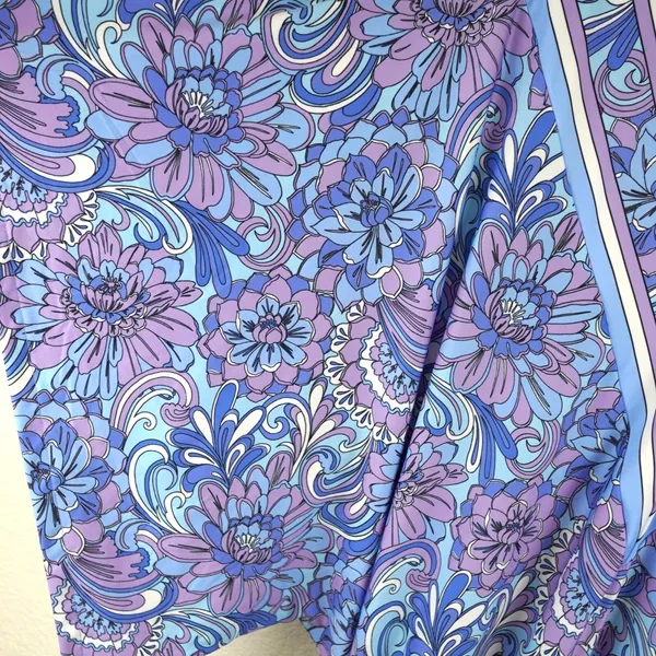Carmen Marc Valvo Swimwear Coverup Dress Womens Large Floral Ruched Stretch Boho - Image 6
