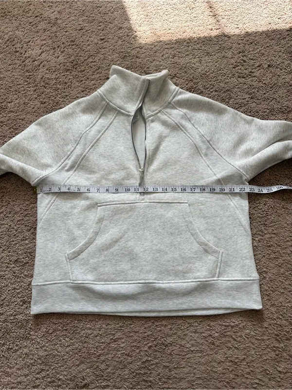 Jockey Grey Women's Mixed Rib Half Zip Pullover Sweatshirt Size L - Image 7