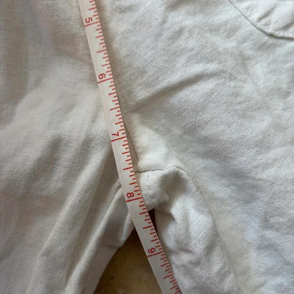 Y2K Angel Kiss Pants Low Rise Waisted Linen Blend White Women's Size Medium - Image 5