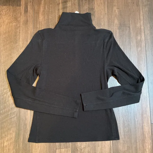 Lululemon Ribbed Wool Blend Turtleneck Long Sleeve Top Black Size 8 Athleisure - Image 2