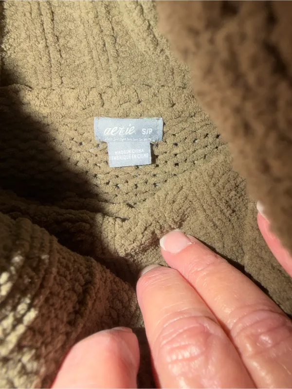 aerie Olive Green Chunky Turtleneck Sweater - Image 3