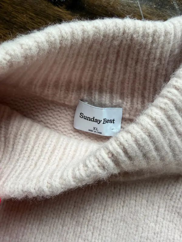 Aritzia Sunday Best Pale Pink Mockneck Sweater - Image 4