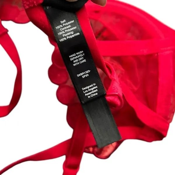 FOR LOVE & LEMONS Cerice Red Lace Cherry Lingerie Bra - Image 10