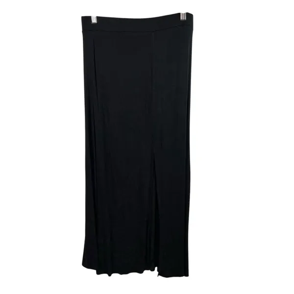 American Eagle Outfitters‎ Knit Black Maxi Skirt Women Small Lined Raw Edge - Image 2