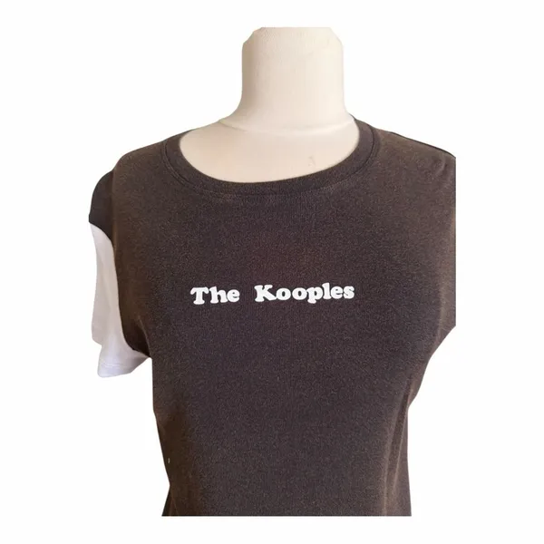 The Kooples Brown White Logo Ringer T-Shirt Women’s Size 1 NWT Retro Inspired - Image 3