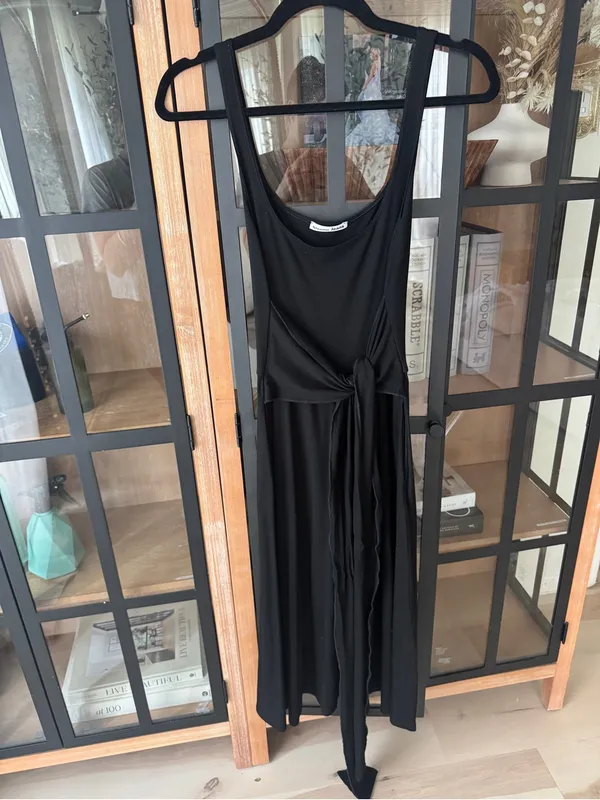 Reformation August Midi Dress tie front adjustable scoop round neck tencel wrap - Image 2