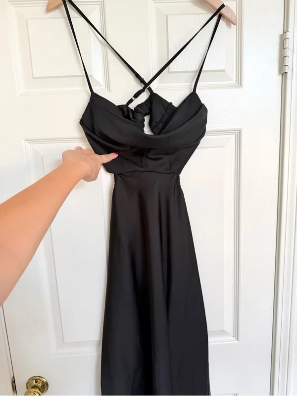 Mable Black Cutout Open Back Maxi Dress Size L Size L - Image 2